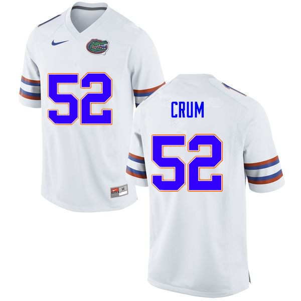 Men's NCAA Florida Gators Quaylin Crum #52 Stitched Authentic Nike White College Football Jersey ZUJ8265HR